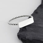 Rectangle Bar Ring - 925 Sterling Silver - Geometric Jewelry Blank Engrave NEW