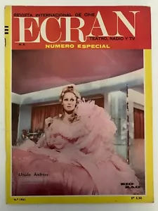 URSULA ANDRESS FOTO COPERTINA 1967 ECRAN 1968 PIEGHEVOLE 12 ATTORI CALENDARIO CILE - Foto 1 di 9