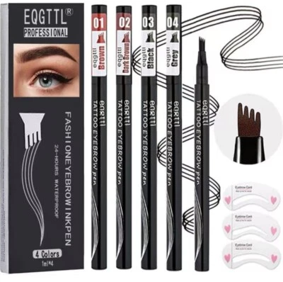 4 PCS Eyebrow Pen Waterproof Liquid Eyebrow Pencil, Microblading Eyebrow Pen - Image 1 of 4