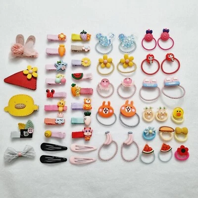 50 Piezas Pinzas para el Cabello Niños Bebé Niña Lindas Corbatas para el Cabello Un Lote Estilo Animal Flores Fruta Foto 1 de 4