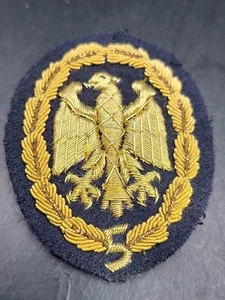 Bundesmarine Bundeswehr Marine Leistungsabzeichen Gold handgestickt BW Zahl 5 - Picture 1 of 1