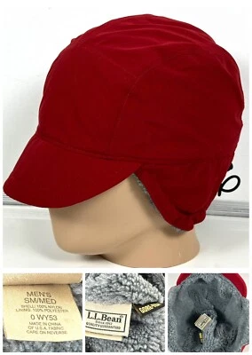 LL Bean мужчин Gore-Tex мягкая подкладка зимняя подкладка шерпа шляпа размер средний красный EUC - Изображение 1 из 4