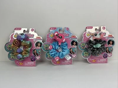 Scrunchmiez Pink & Fuzzy Hair Scrunchy Backpack Clip Toy Series 1 LOT OF 3 - Image 1 of 4