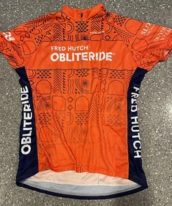 OBLITERIDE Cycling Bike Bicycle Jersey Full Zipper Short Sleeve Orange New 3XL - Picture 1 of 24
