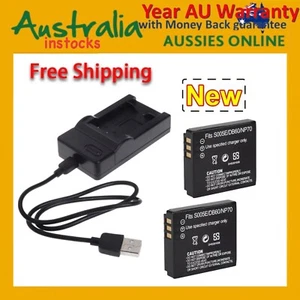 2x Battery + Micro USB Slim Led Charger For Panasonic Lumix DMC-FS1 DMC-FS2 - Picture 1 of 6