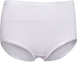 NEW Ladies Pack of 5 White 100% Cotton Briefs, Fine Eyelet by White Swan WL215 - Picture 1 of 2