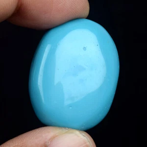 Piedra suelta 46 quilates natural Arizona cabujón ovalada azul turquesa certificada U-5135 - Imagen 1 de 4