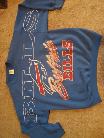 Vintage Buffalo Bills Crewneck Sweatshirt  Cliff Engle Spellout L / XL USA Cover