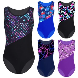Niños Niños Leotardo Estampado Geométrico Body Gimnasia Mameluco Fitness Ropa Activa - Imagen 1 de 41