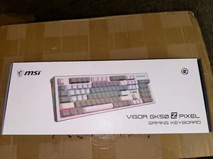 MSI Vigor GK50 Z Pixel Mechanical Gaming Keyboard - Grey & White (Blue Switch) - Bild 1 von 4