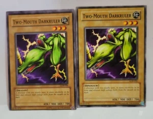 YUGIOH TWO MOUTH DARKRULER X2 OFF CENTER MISPRINT ERROR COMMON LIGHT PLAYED - Picture 1 of 1