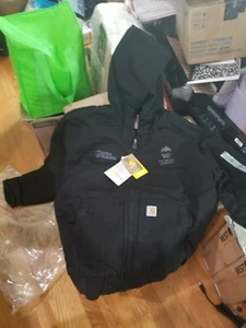 Carhartt quilt lined 104050 Black 3M Thinsulate Hooded Jacket SIZE XL BLACK  - Picture 1 of 6