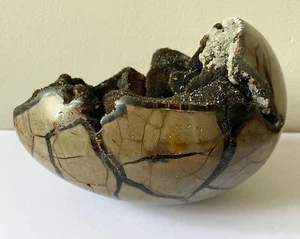 Natural Septarian FOSSIL Dragon Stone Gem Geode CALCITE Crystal Egg UK Seller - Picture 1 of 7