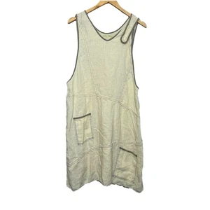 Mujer Cynthia Ashby Lino Lagenlook Vestido Jersey Marfil XS Lino Bolsillos - Imagen 1 de 10