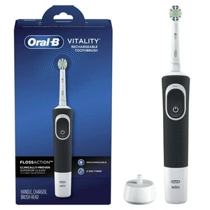Oral-B Vitality Floss Action Rechargeable Electric Toothbrush, Black, 1 Count - Picture 1 of 6
