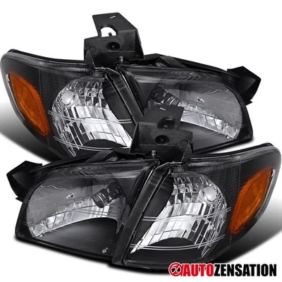 Fit 1997-2005 Chevy Venture 99-05 Pontiac Montana Black Headlights+Corner Signal Foto 1 de 4
