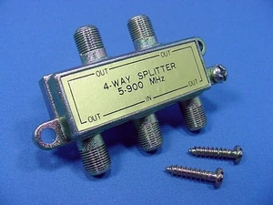 Leviton 900 MHz 4-Way Coaxial F-Type Connector Video Adapter Splitter 40987-4 - Picture 1 of 4