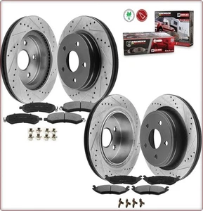 GEBOHRT BREMSSCHEIBEN BREMSKLÖTZE VORNE HINTEN FÜR DODGE RAM 1500 2002 - 2024 - Bild 1 von 8