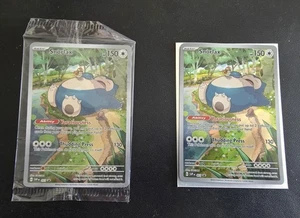 2 Pokémon TCG Snorlax 051 SV Scarlet & Violet 151 Promo Cards Sealed And Opened - Picture 1 of 3