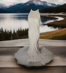 Rachel Gilbert NWT 12 B 40” W 32” H 46” L 61” Beaded Lined Ballgown “As Is” Fun - Picture 1 of 14
