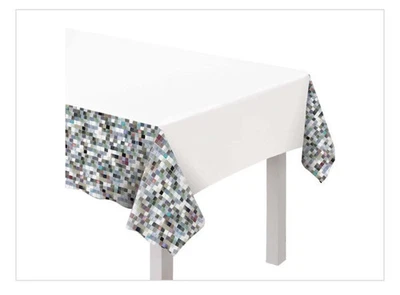 Disco Rectangular Plastic Table Cover, 54 X 96 Inches - Image 1 of 4