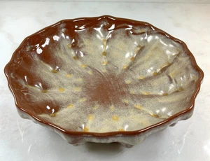 Vintage Frankoma Pottery Brown and Cream 9" Knobby Cactus Bowl - Picture 1 of 15