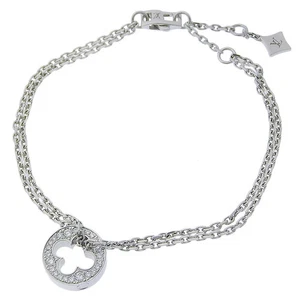 Louis Vuitton Amprent Diamond Chain Bracelet White Gold 6.5in 0.12in wide Used - Picture 1 of 8