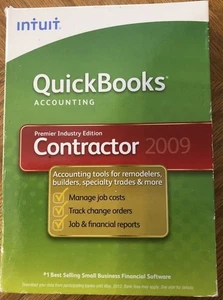 INTUIT QUICKBOOKS ACCOUNTING PREMIER INDUSTRY ED. CONTRACTOR 2009 - Afbeelding 1 van 6