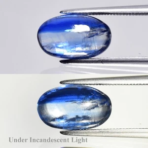 3.65ct Oval Cabochon Natural Blue Cat's Eye Kyanite - Untreated Sri-Lanka Gem - Picture 1 of 6