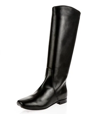 BOTTEGA VENETA black leather tall pull on riding boots size 35.5 $1350 - Image 1 of 4