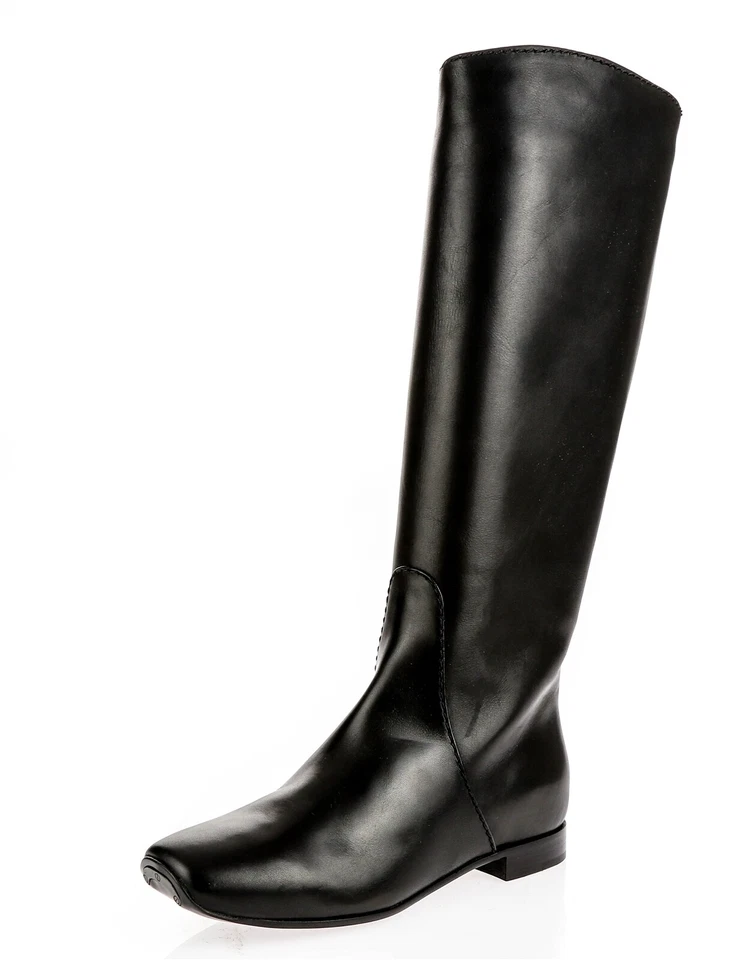 BOTTEGA VENETA black leather tall pull on riding boots size 35.5 $1350 - Image 1 of 4