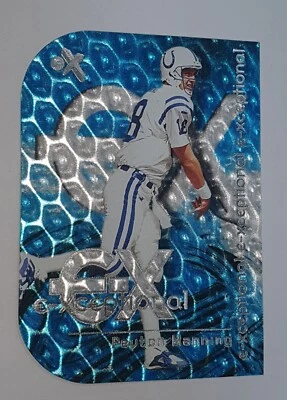 2000 Fleer EX E-Xceptional Blue Peyton Manning Rare JAMBALAYA Like HOF Missing # - Image 1 of 4