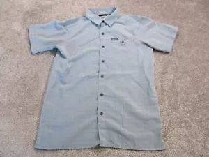 Columbia Shirt Mens Small Blue Short Sleeve Pocket Logo Plaid Outdoors - Picture 1 of 9