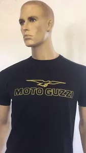 MOTO GUZZI ITALIAN MOTORCYCLE T-SHIRT - BIKER - SCOOTER - MOTORBIKE-100% COTTON - Picture 1 of 8