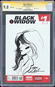 Neal Adams "Black Widow Scarlett Johansson" Signed Original Sketch Auto CGC 9.8 - Picture 1 of 4