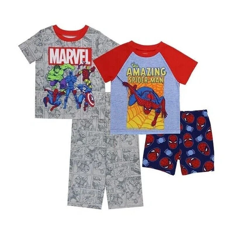 Marvel Avengers / The Amazing Spider-Man Juego de pijama de 4 piezas para niños (rojo, 5) nuevo con etiquetas Foto 1 de 1