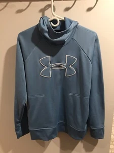 Women’s Under Armour Cold Gear Pullover Loose Fit Hoodie Size Large Light Blue - Picture 1 of 5