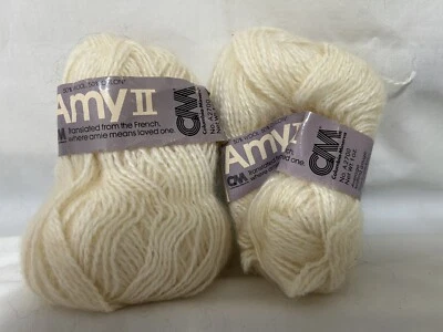 COLUMBIA-MINERVA  AMY YARN 2 pk. WHITE Brushed Acrylic Foto 1 de 2