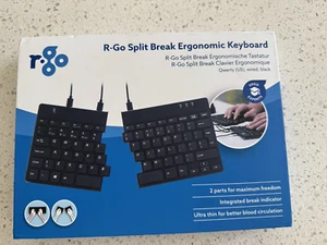 TECLADO ERGONÓMICO R-GO SPLIT BREAK RGOSP-USWIBL QWERY US USB NEGRO - NUEVO - Imagen 1 de 1