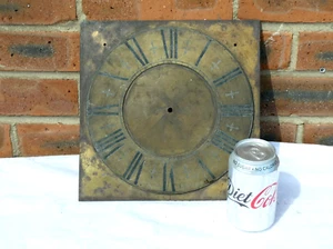 18thC RICHARD BULLOCK ELLESMERE Engraved Squ Brass Long Case Clock Dial Only a/f - Picture 1 of 5