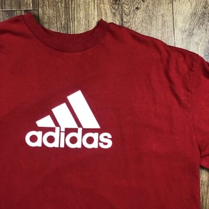 Camisa Adidas Hombre Talla Grande 2XL Roja Blanca Manga Corta Con Logo - Imagen 1 de 6