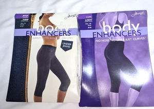 Lot o2 Hanes Body Enhancers Capri Shaper Size CD Medium Nude and Denim - Picture 1 of 6
