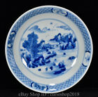 8.8 " Kangxi Marked China Blue White Porccelain Dynasty Landscape Screen Plate