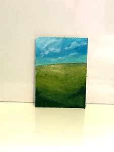 aceo atc original artist trading cards oil paint artwork collectors, no copies - Picture 1 of 2