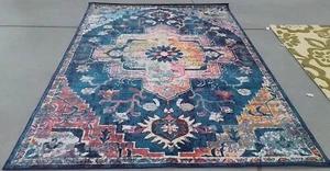 NAVY / FUCHSIA 6'-7" x 9'-2" Flaw in Rug, Reduced Price 1172767986 CRS501H-6 - Picture 1 of 4