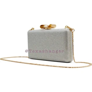 NWT Ted Baker Bowie Crystal Pavé Box Clutch Gold/Silver - Picture 1 of 15