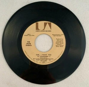 The Main Events GIRL I WANT YOU TO REMEMBER United Artists Promo Mono Stereo 45 - Picture 1 of 2