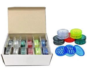 40mm 3 Part Magnetic Plastic Herb Grinder No.1 Kitchen Spice Crusher 12 FULL BOX - Picture 1 of 7
