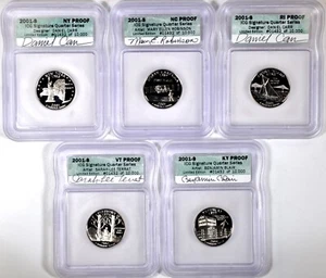 (5-Piece Set)2001-S 25C Signature State Quarters Set ICG PR #01432o10,000 K14573 - Picture 1 of 2