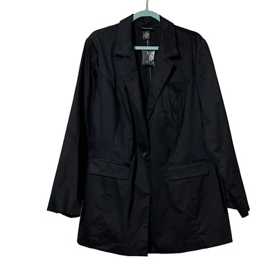 Blazer manga larga forrado con un solo botón negro talla 20 Lane Bryant nuevo con etiquetas Foto 1 de 4
